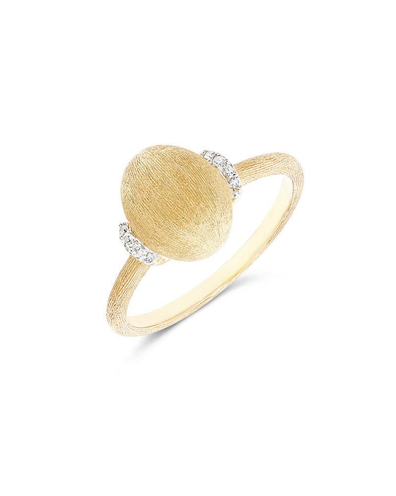 "Élite" gouden ring met boule en diamanten accenten (medium)