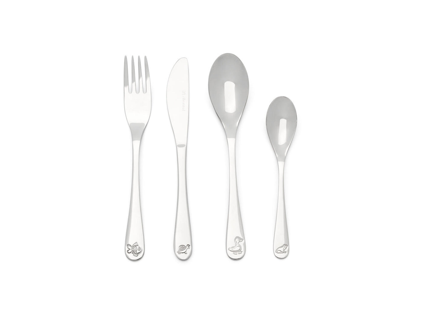 Children's cutlery Pond Animals, 4-piece, stainless steel