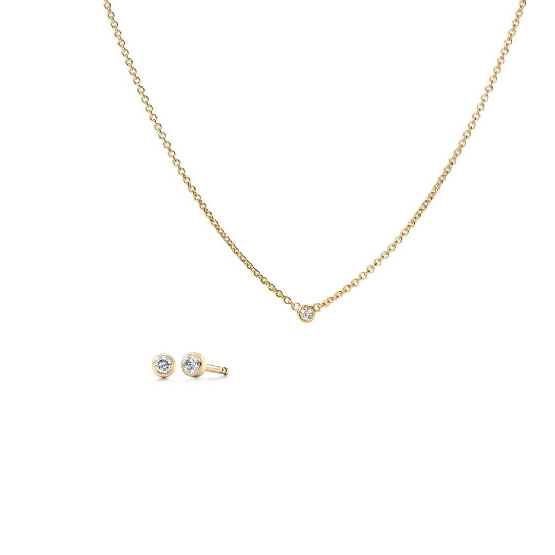 COLLIER 'BUTTON' MET DIAMANT