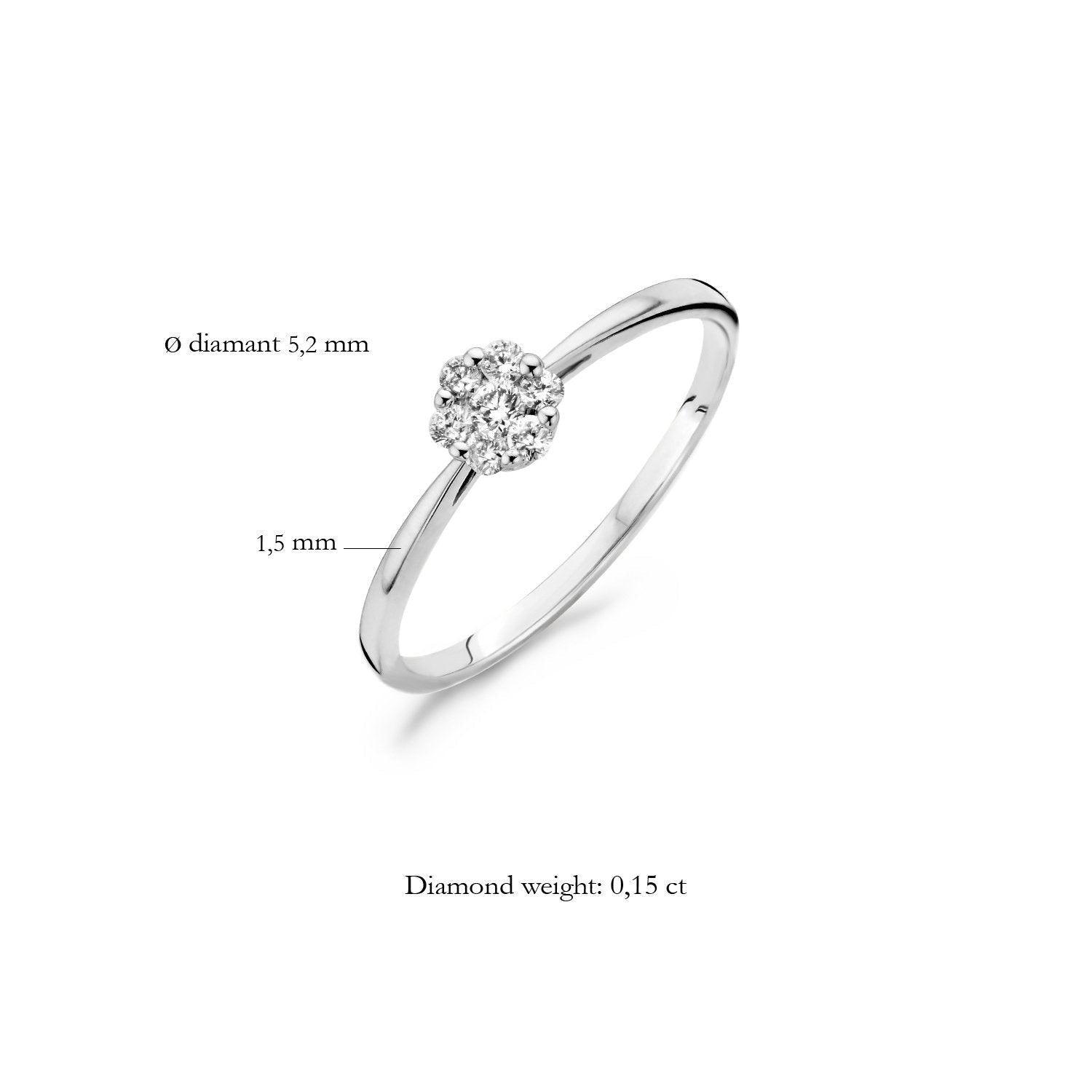 BLUSH DIAMONDS RING 1611WDI - 14 K WITGOUD - Brunott Juwelier
