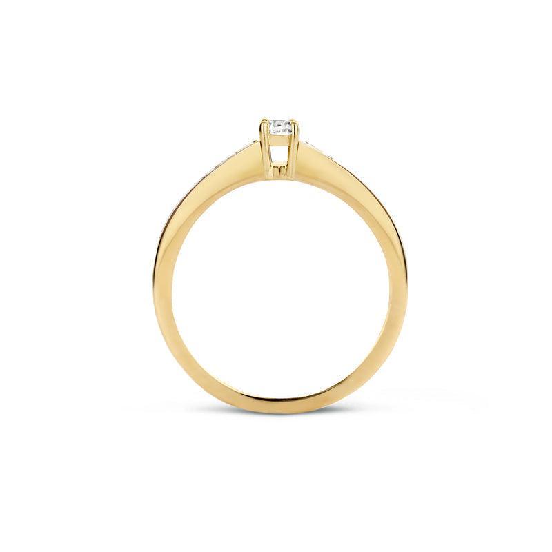 BLUSH RING MET ZIRKONIA 1145BZI 14 K GEEL EN WITGOUD