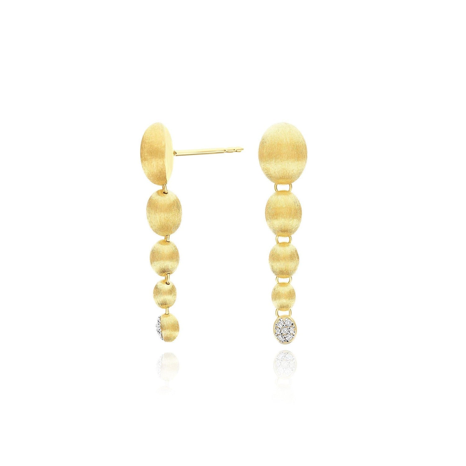 DANCING "NUVOLETTE" GOLD AND DIAMONDS CHARMING DROP EARRINGS