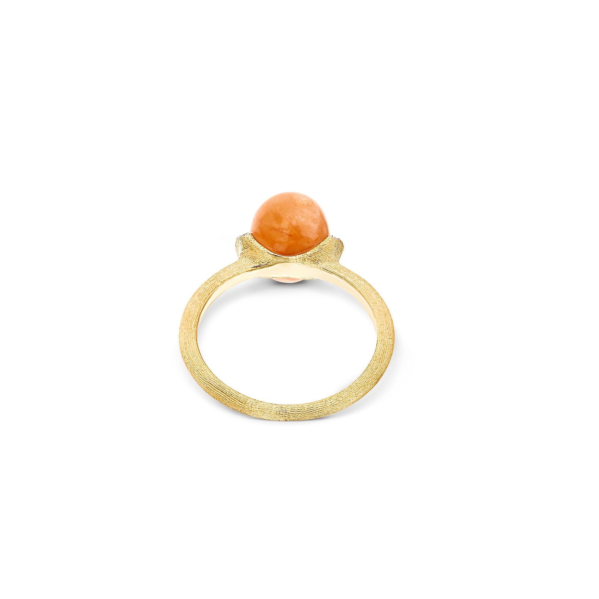 PETRA "AMULETS" GOLD, DIAMONDS AND ORANGE AVENTURINE RING (SMALL)